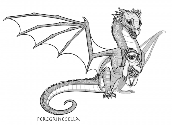 Baby Rainwing Dragon coloring page image