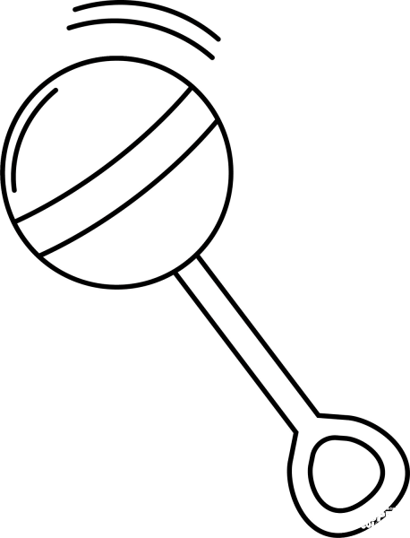Baby Rattle coloring page image