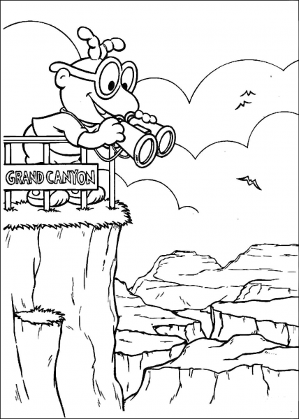 Baby Scooter in Grand Canyon coloring page image