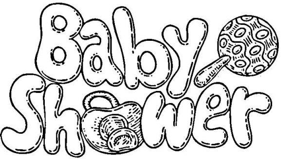 Baby shower celebration  coloring page image