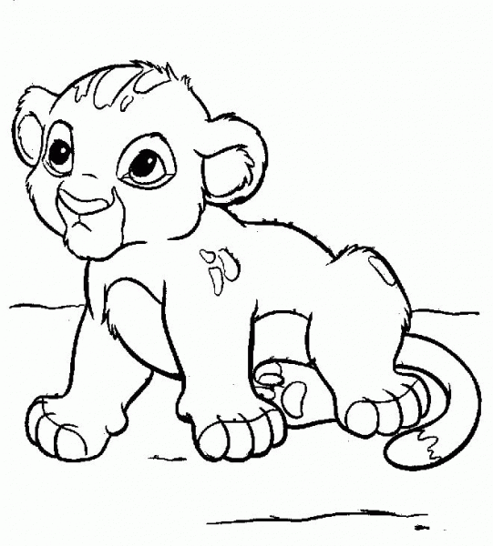 Baby Simba  coloring page image