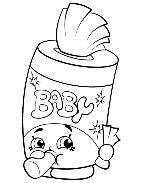 Baby Swipes Shopkin coloring page image