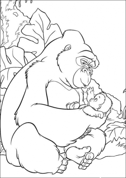 Baby Tarzan coloring page image