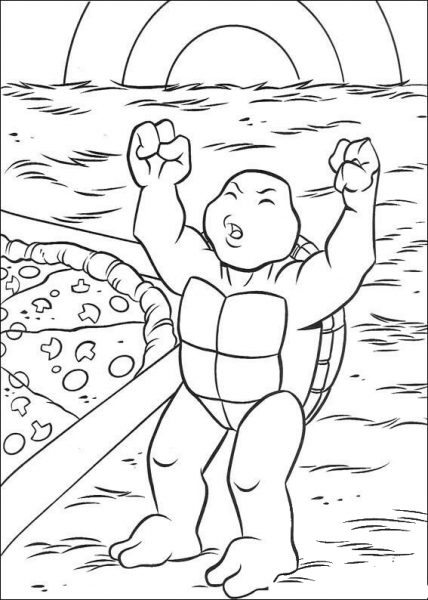 Baby TMNT coloring page image
