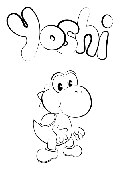 Baby Yoshi coloring page image