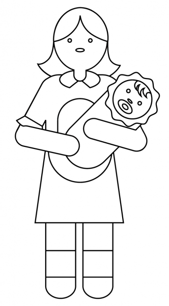 Babysitter coloring page image