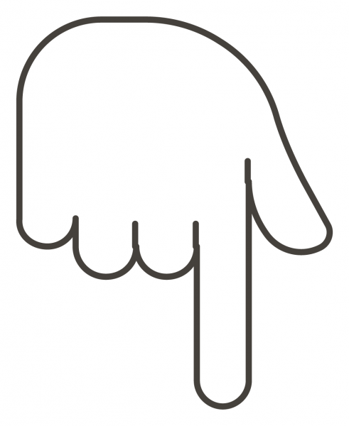 Backhand Index Pointing Down coloring page image