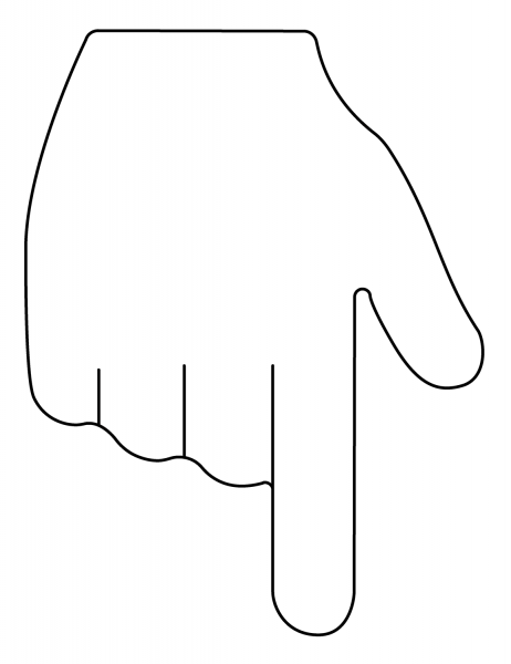 Backhand Index Pointing Down Emoji coloring page image