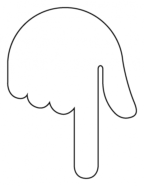 Backhand Index Pointing Down Emoji coloring page image