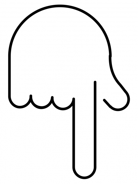 Backhand Index Pointing Down Emoji coloring page image
