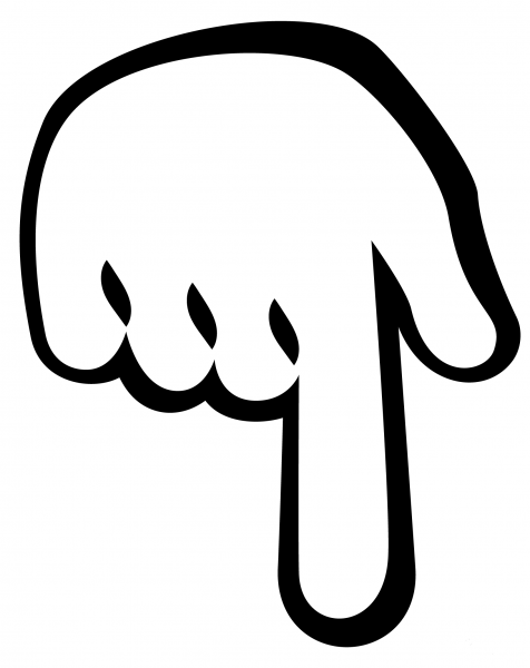 Backhand Index Pointing down Emoji coloring page image
