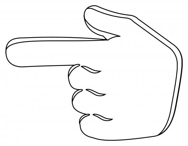Backhand Index Pointing Left coloring page image