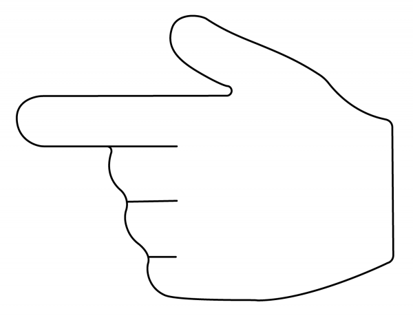 Backhand Index Pointing Left Emoji coloring page image