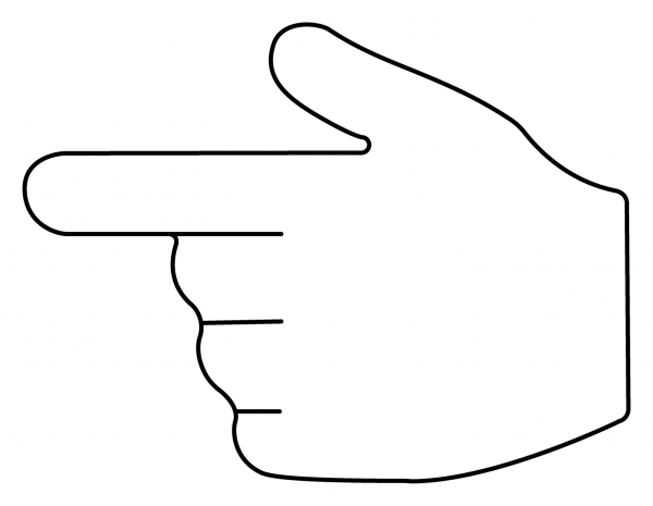 Backhand Index Pointing Left Emoji coloring page image