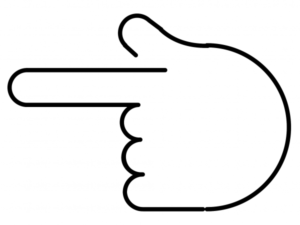 Backhand Index Pointing Left Emoji coloring page image