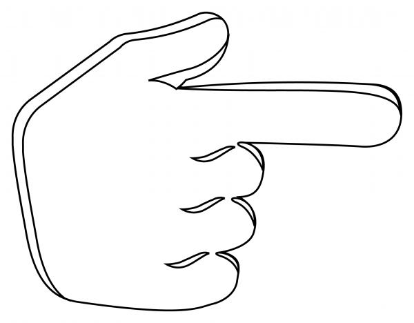 Backhand Index Pointing Right coloring page image
