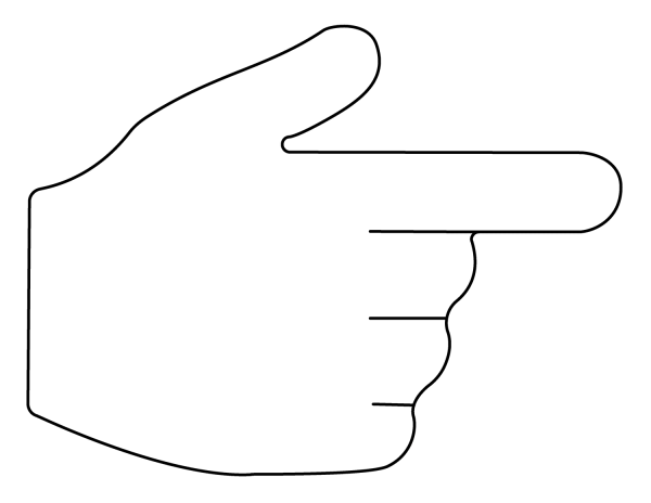 Backhand Index Pointing Right Emoji coloring page image