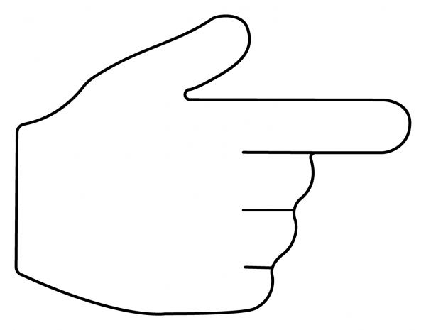 Backhand Index Pointing Right Emoji coloring page image