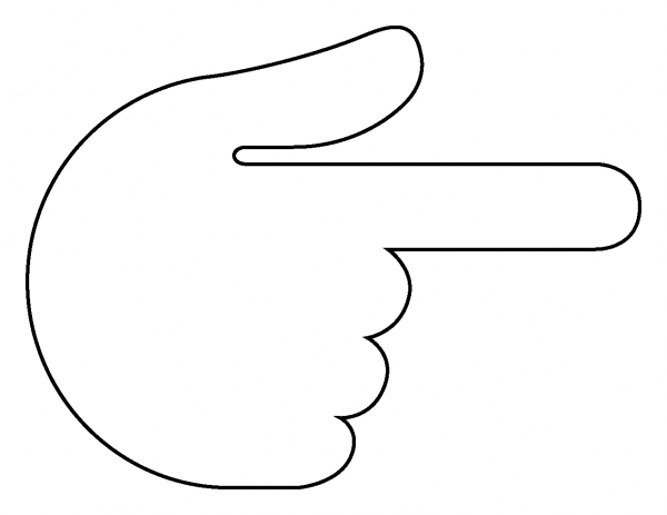 Backhand Index Pointing Right Emoji coloring page image