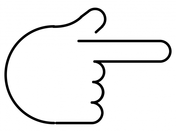 Backhand Index Pointing Right Emoji coloring page image