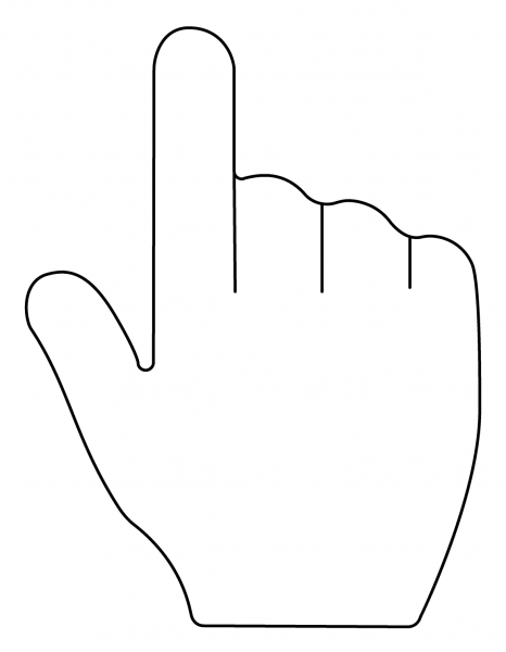 Backhand Index Pointing Up Emoji coloring page image