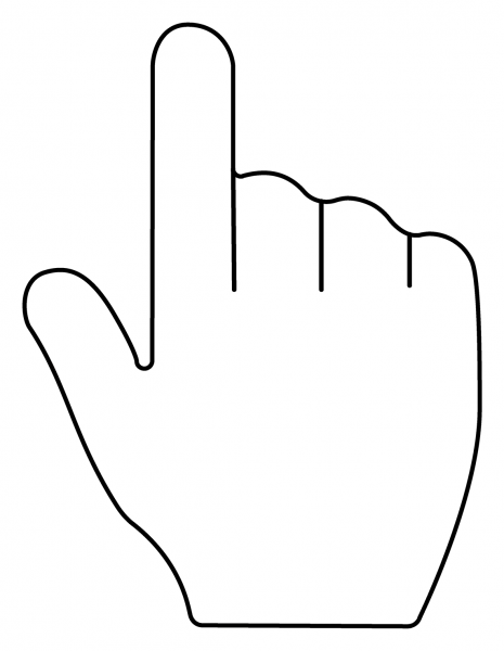 Backhand Index Pointing Up Emoji coloring page image