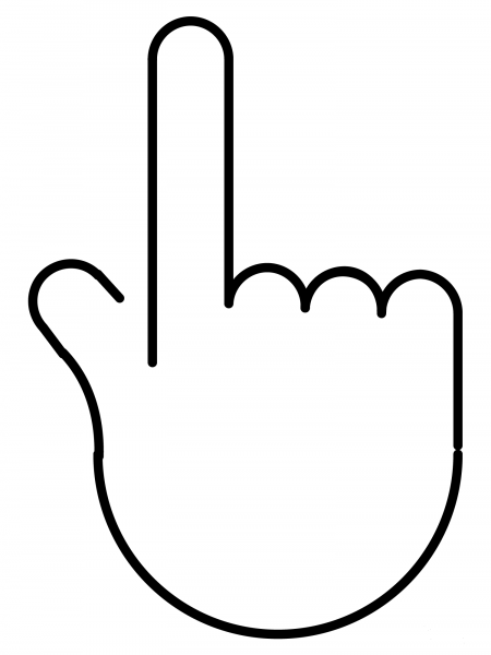 Backhand Index Pointing Up Emoji coloring page image