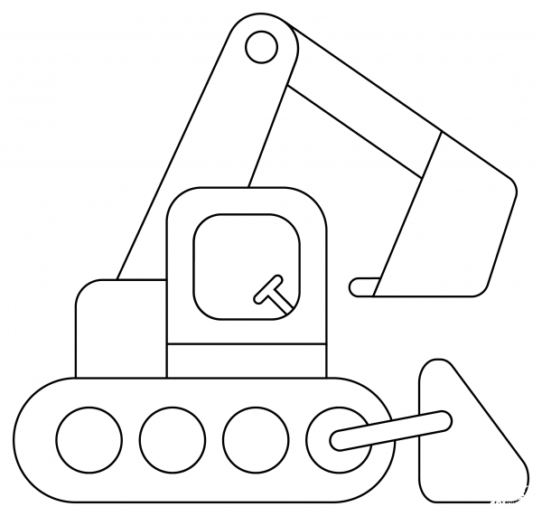 Backhoe coloring page image