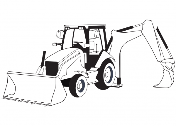 Backhoe Loader coloring page image