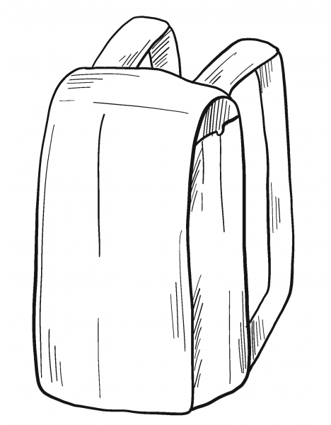 Backpack coloring page image