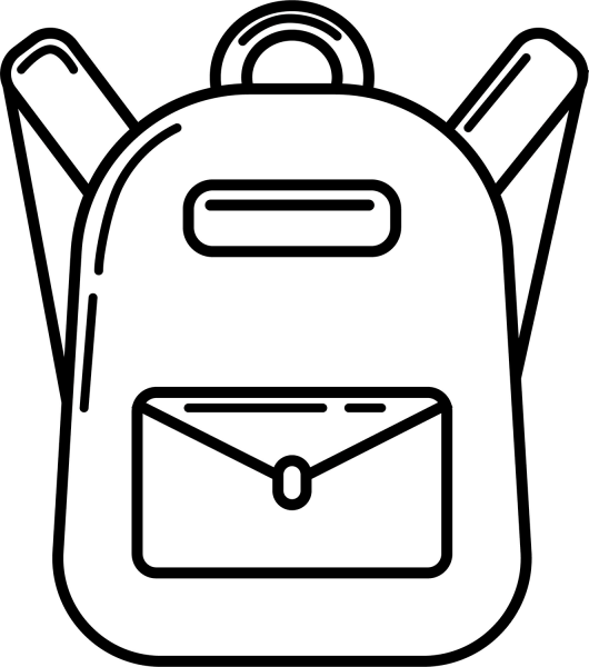 Backpack coloring page image