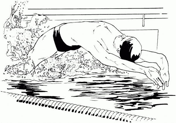 Backstroke Start coloring page image