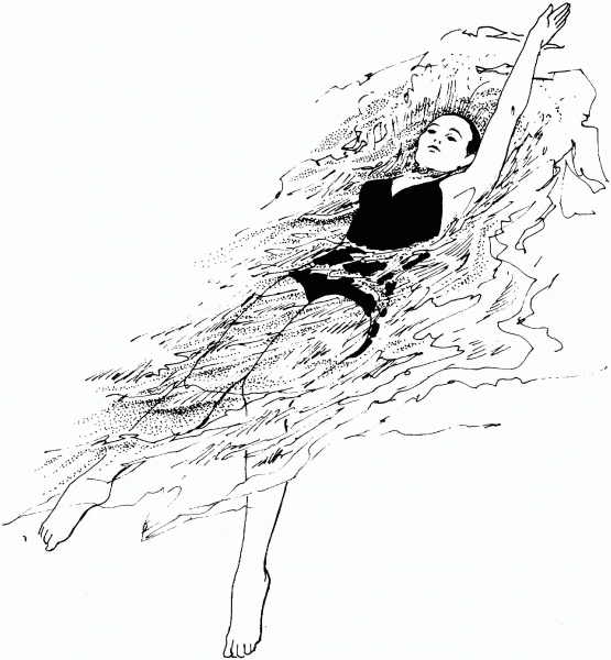 Backstroke Swimming coloring page image