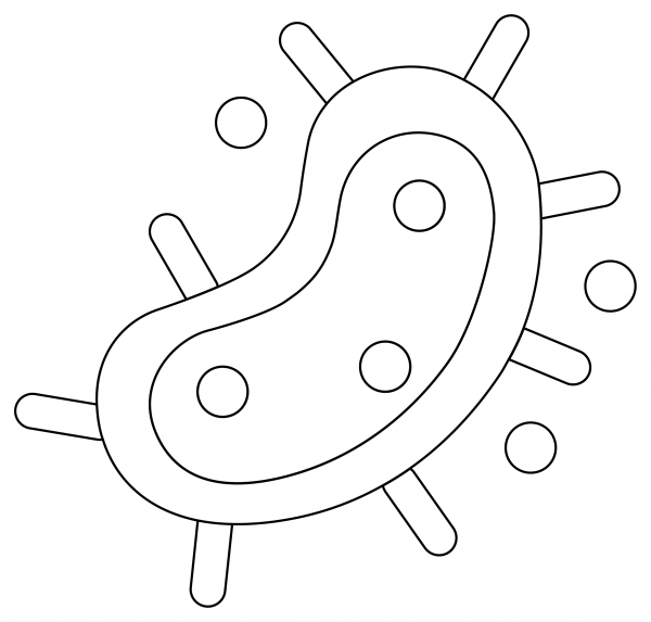 Bacteria coloring page image