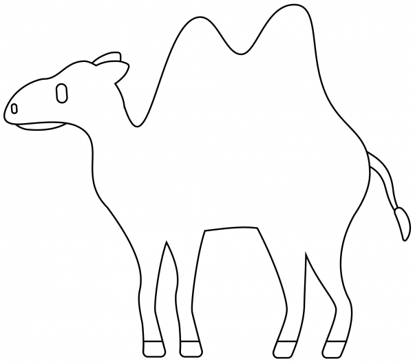 Bactrian Camel Emoji coloring page image