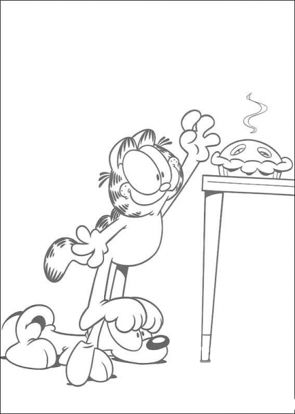 Bad Garfield coloring page image