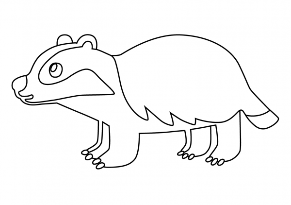 Badger Emoji coloring page image
