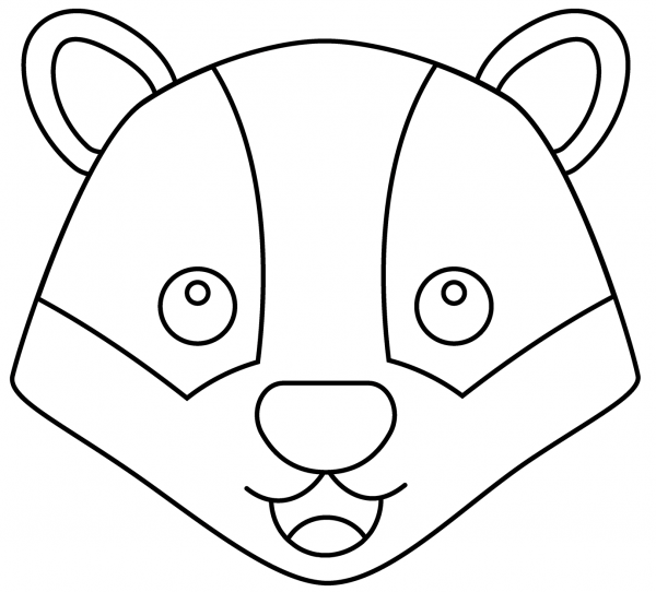 Badger Emoji coloring page image