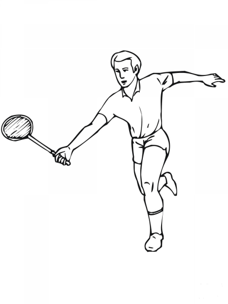 Badminton coloring page image