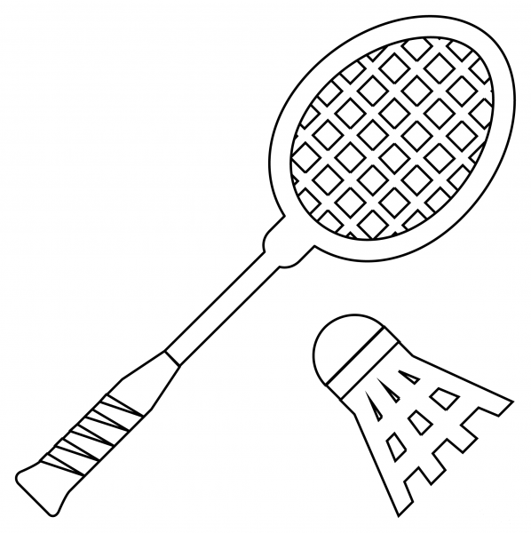 Badminton coloring page image