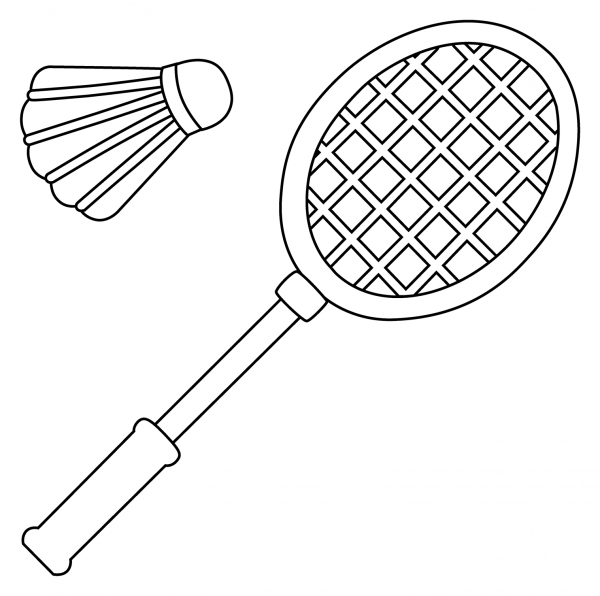 Badminton Emoji coloring page image