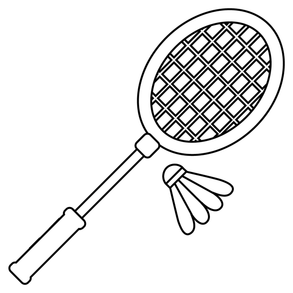Badminton Emoji coloring page image
