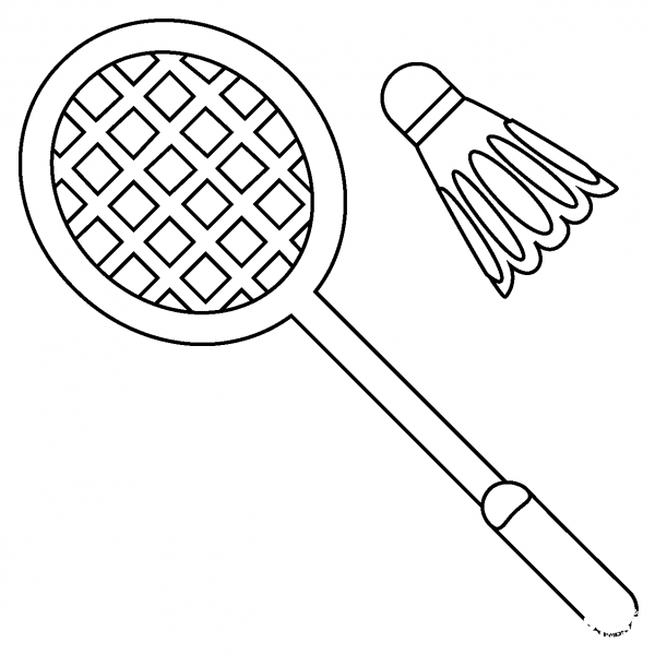 Badminton Emoji coloring page image