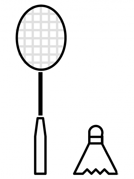 Badminton Emoji coloring page image