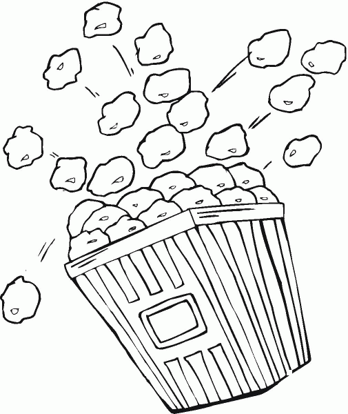 Bag of popcorn coloring page image