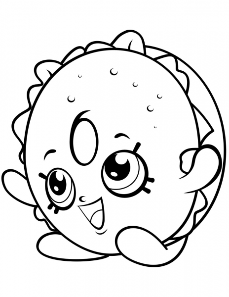 Bagel Billy Shopkin coloring page image