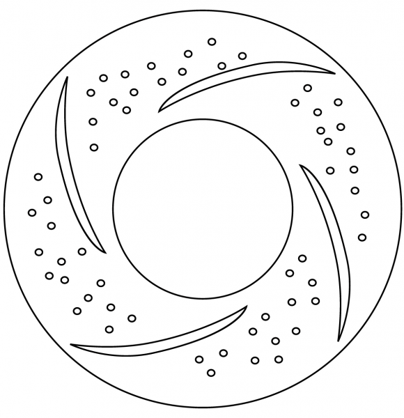 Bagel coloring page image