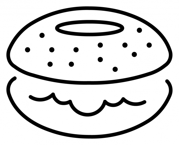 Bagel Emoji coloring page image