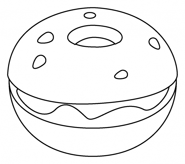 Bagel Emoji coloring page image