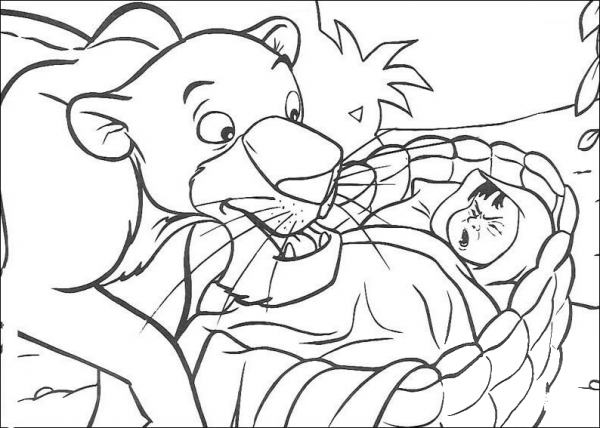 Bagheera Find Mowgli  coloring page image